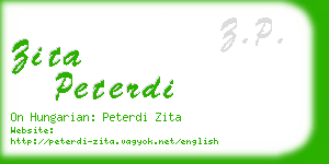 zita peterdi business card